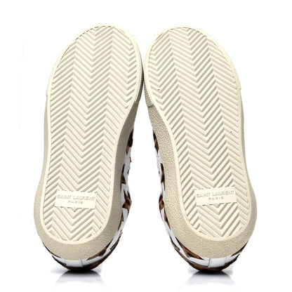 Saint Laurent Calfskin Pony Hair Star Court Sneakers 35 White 7 of 9