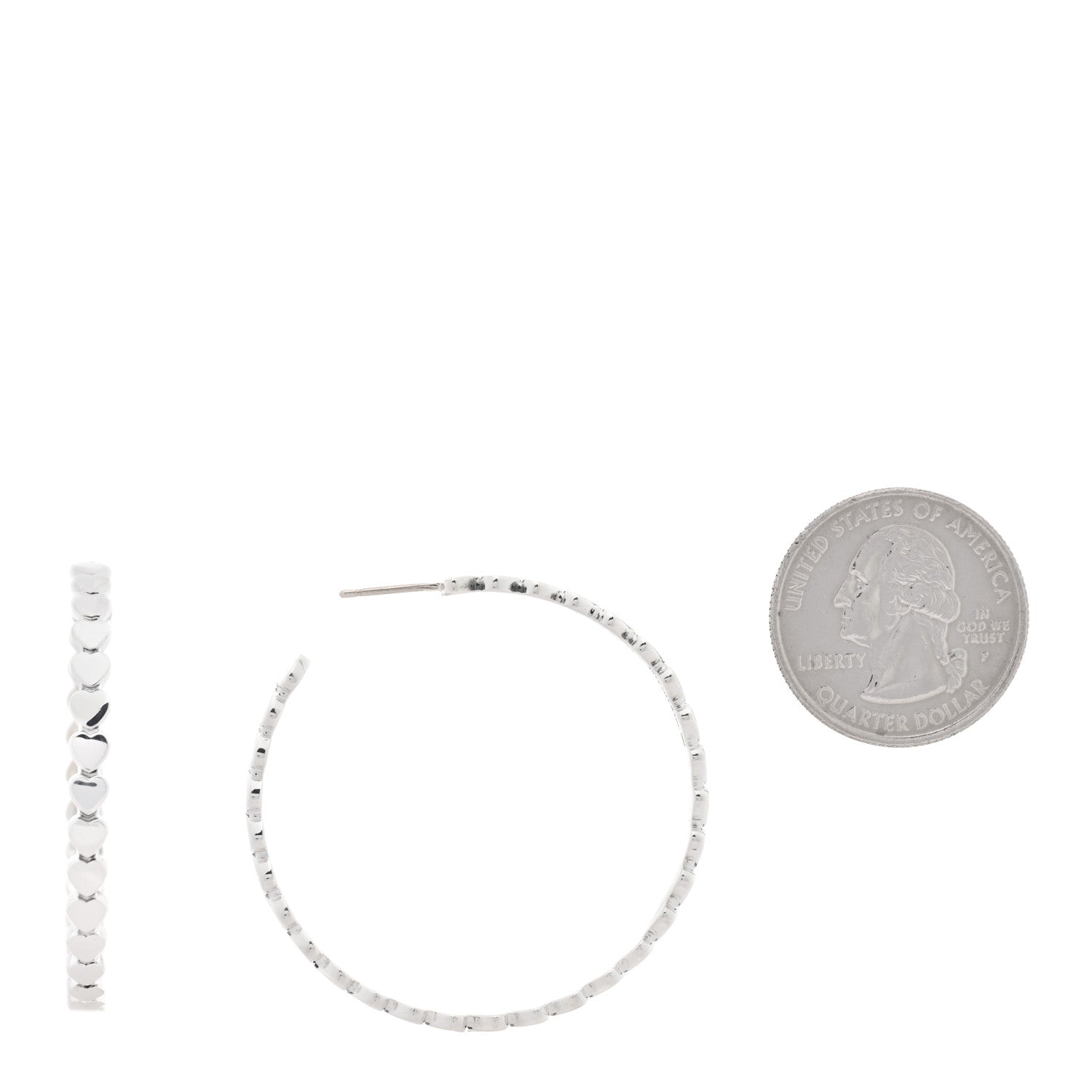 Tiffany Sterling Silver Heart Hoop Earrings 2 of 5