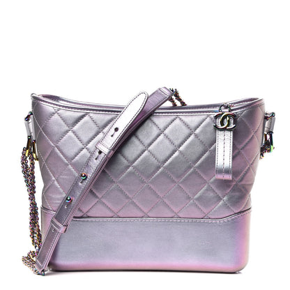 Chanel Iridescent Lambskin Calfskin Quilted Medium Gabrielle Hobo Light Purple 1 of 8