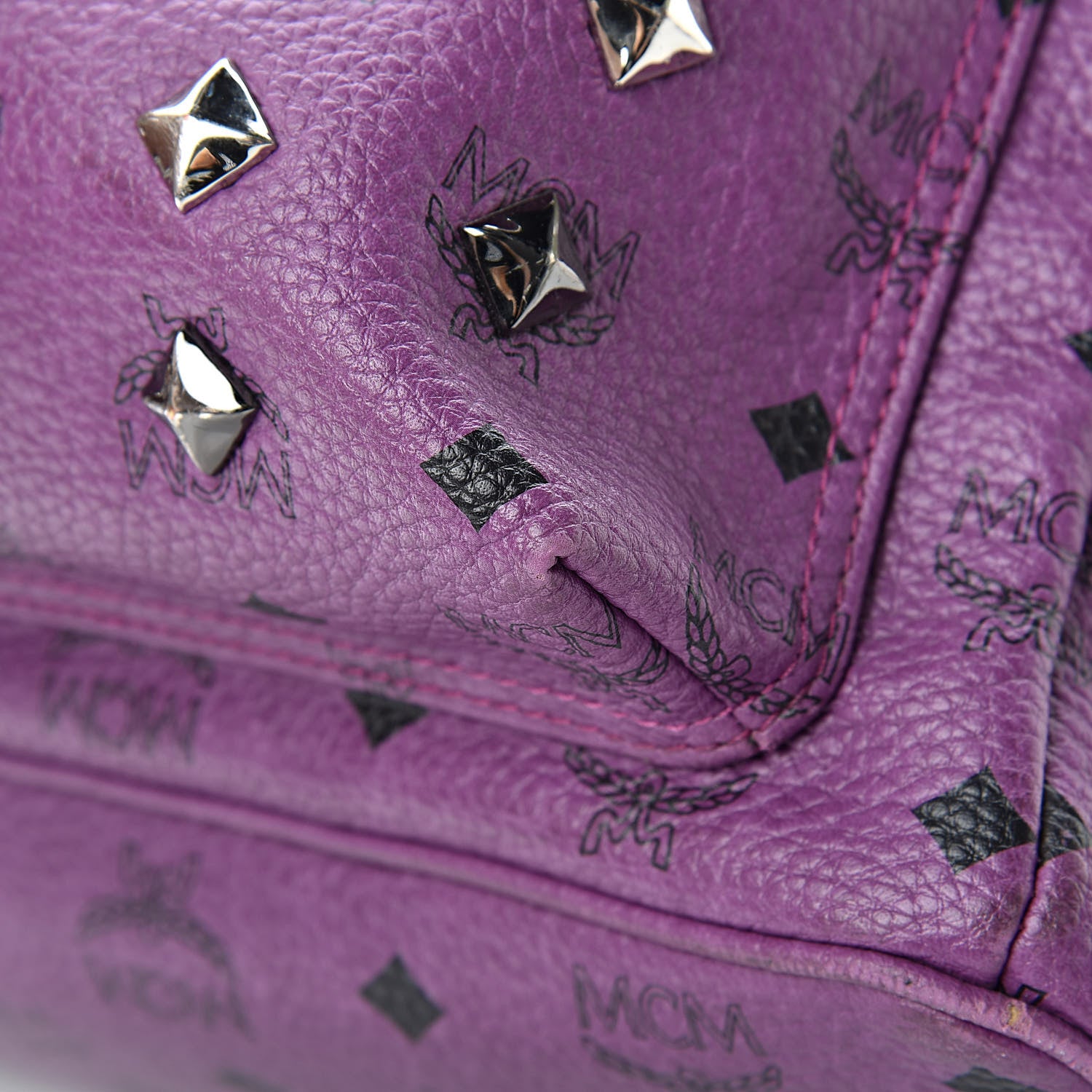MCM Visetos Studded Medium Stark Backpack Purple 15 of 21