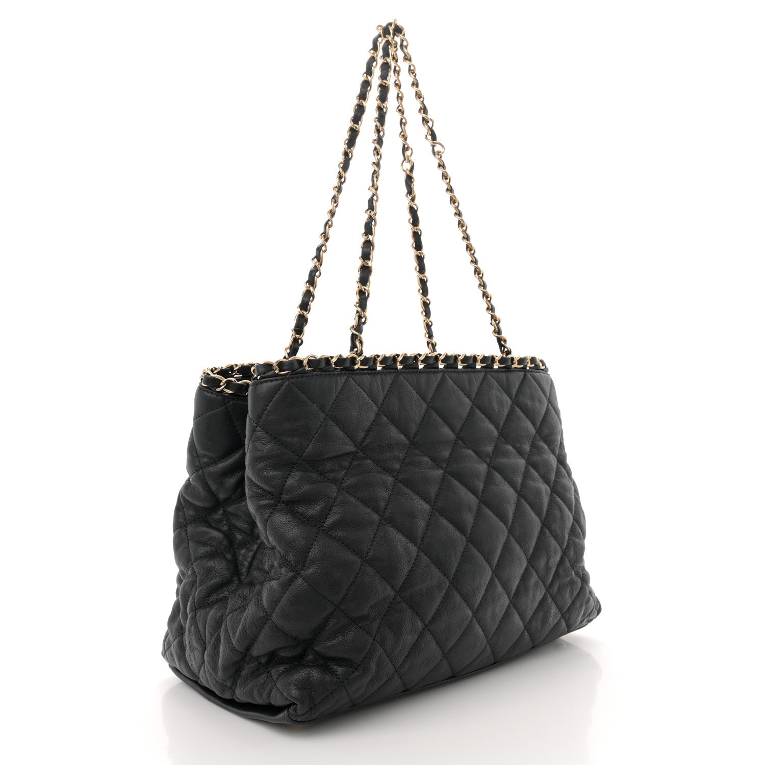 Chanel Calfskin Quilted Small Chain Me Tote Black 3 of 12
