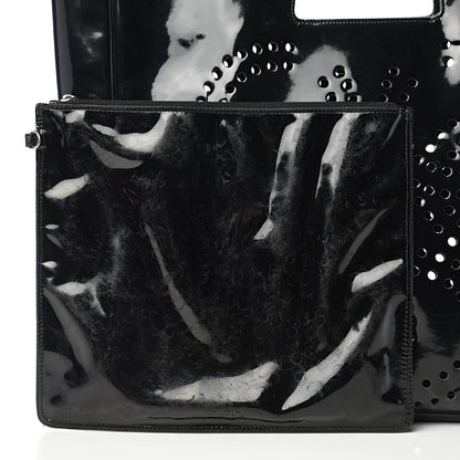 Chanel Patent Perforated CC Handle Bag Black 9 of 15