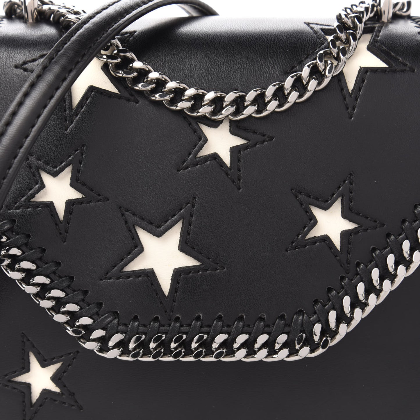 Alter Nappa Embossed Medium Star Falabella Box Shoulder Bag Black