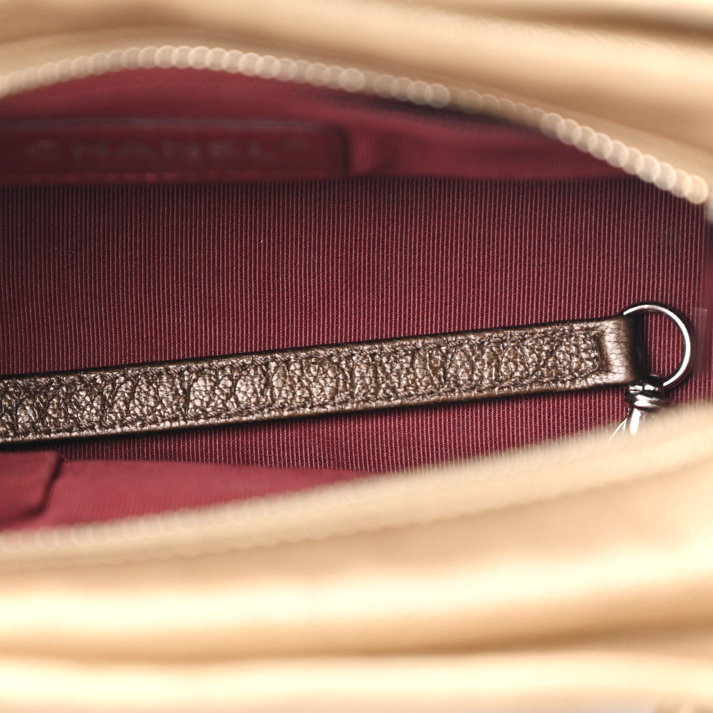 Metallic Goatskin Quilted Small Gabrielle Hobo Gold Bronze