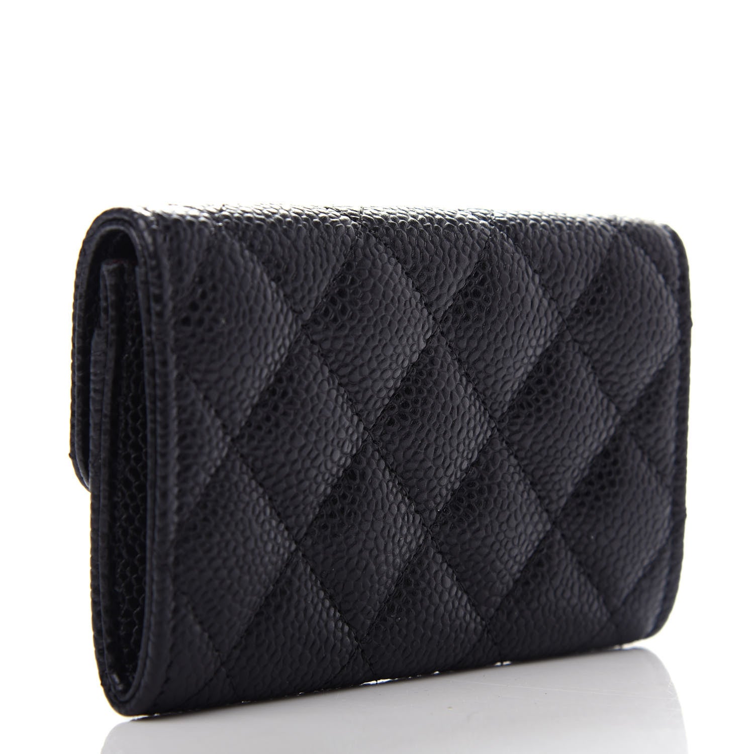 Chanel Caviar Quilted Flap Card Holder Wallet Black 3 of 9
