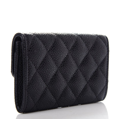 Chanel Caviar Quilted Flap Card Holder Wallet Black 3 of 9