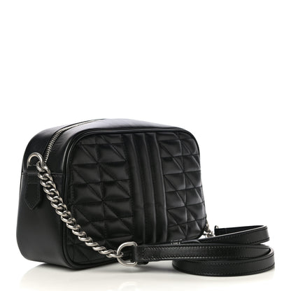 Gucci Calfskin Matelasse Aria Small GG Marmont Chain Shoulder Bag Black 3 of 13