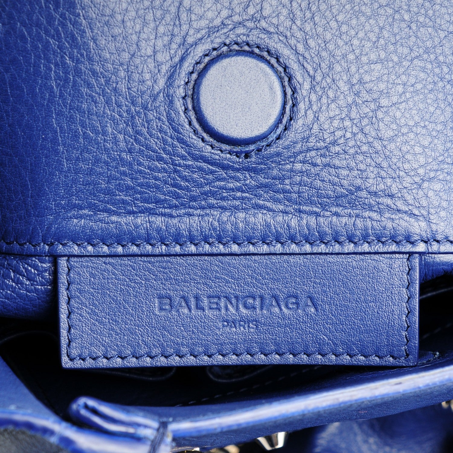 Balenciaga Veau Papier Classic Hardware Drop Bucket Bag Bleu 6 of 7
