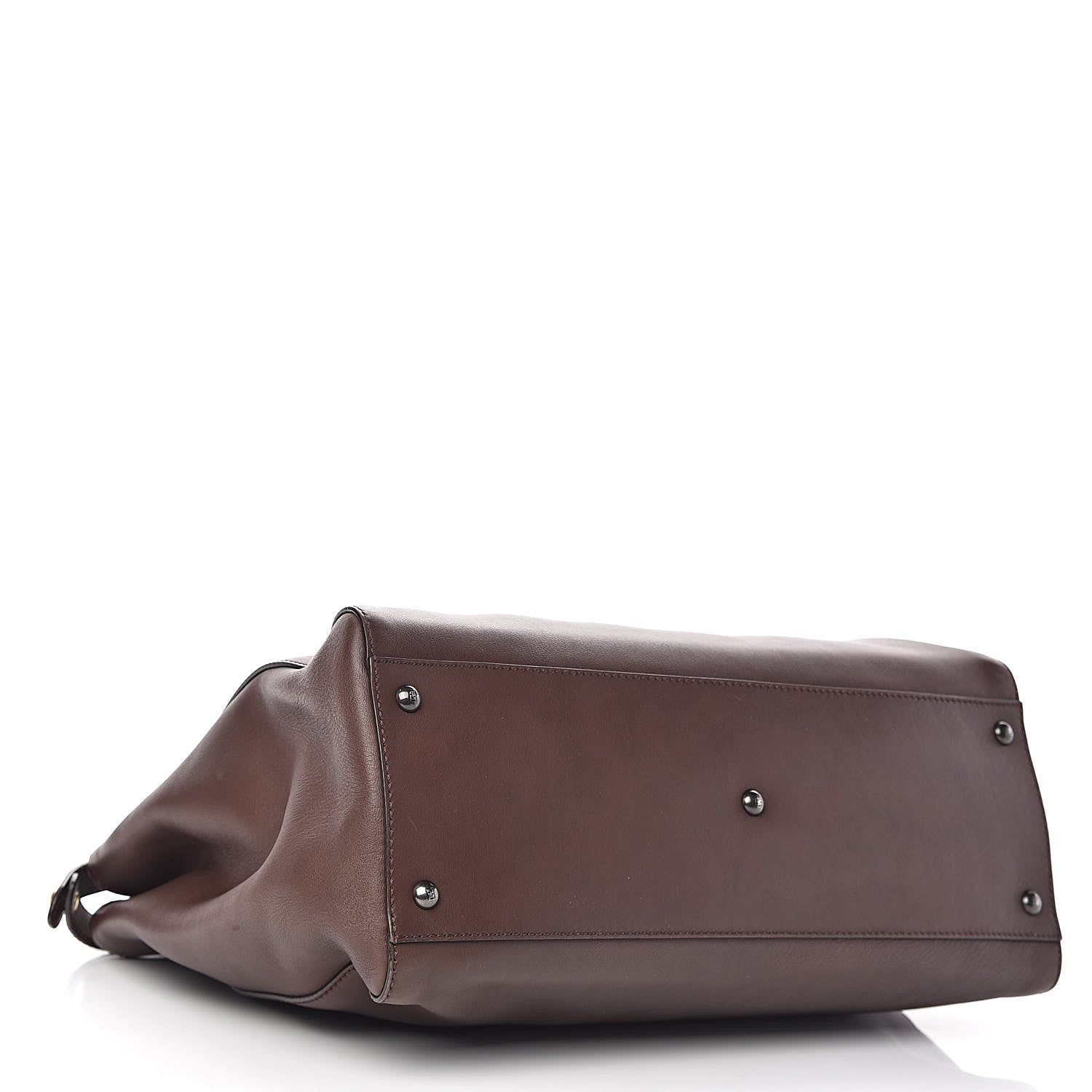 Fendi Vitello Zucca Large Peekaboo Iconic Satchel Marrone Tobacco 4 of 11