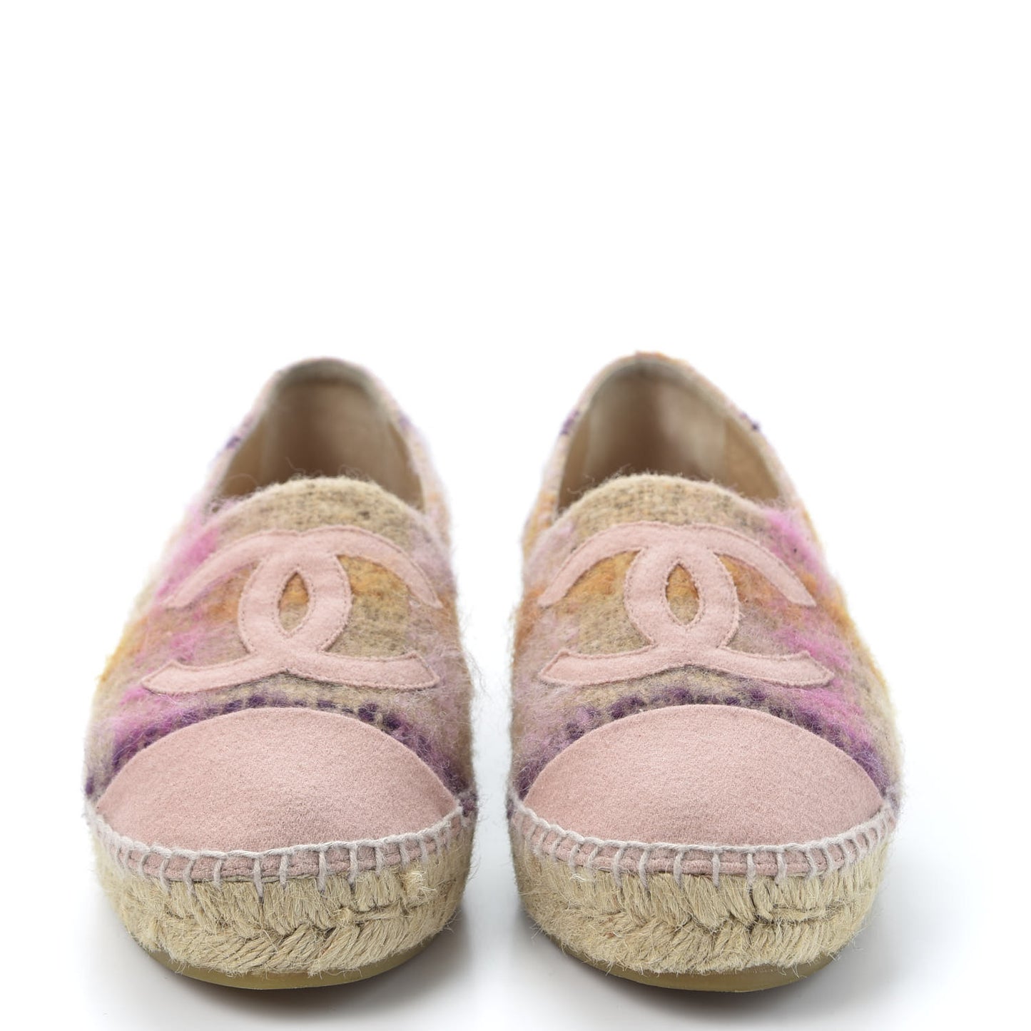 Tweed CC Espadrilles 37 Pink Multicolor
