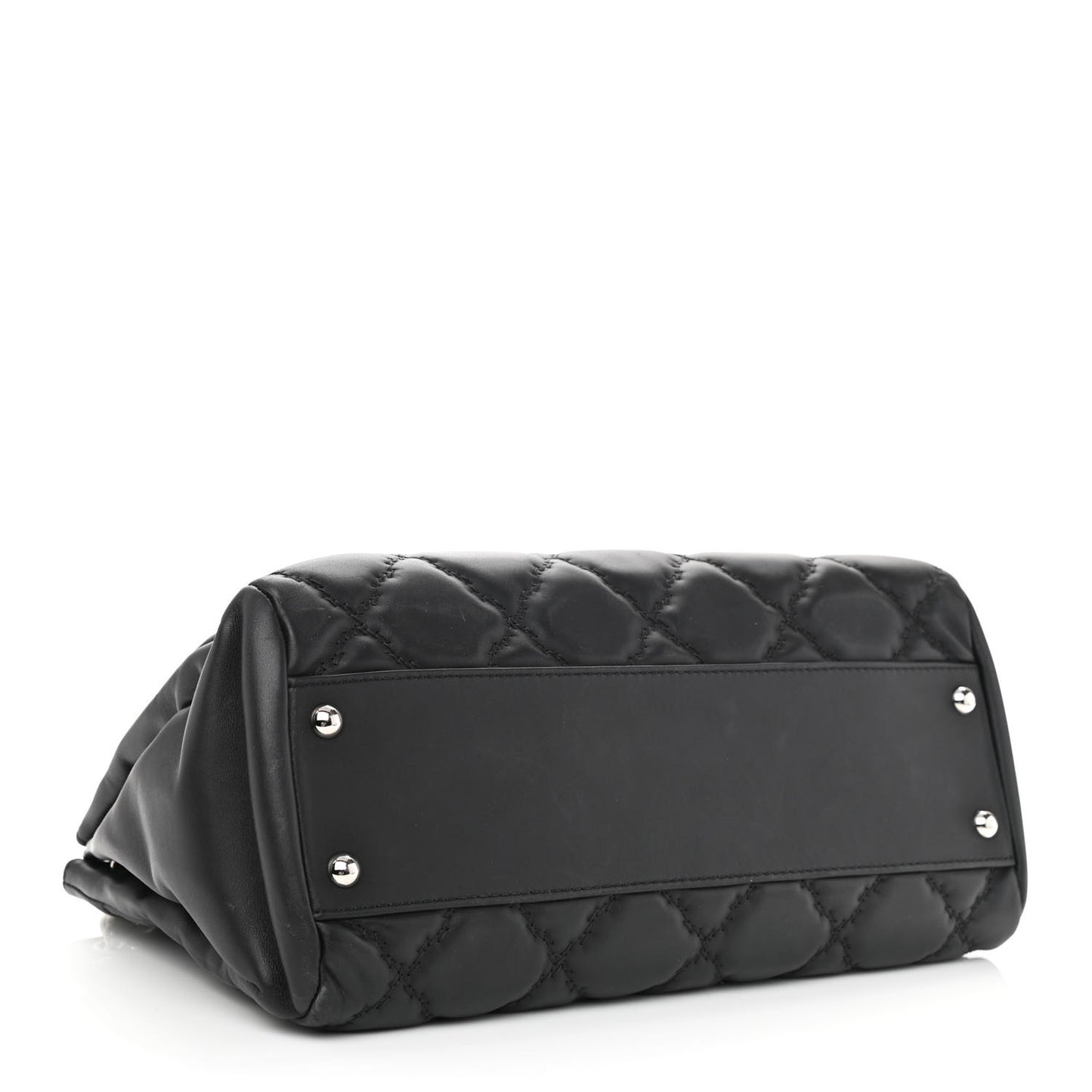 Calfskin Double Stitch Large Hamptons Flap Bag Black