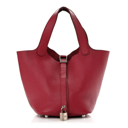 Hermes Taurillon Clemence Picotin Lock 18 PM Rubis 1 of 16