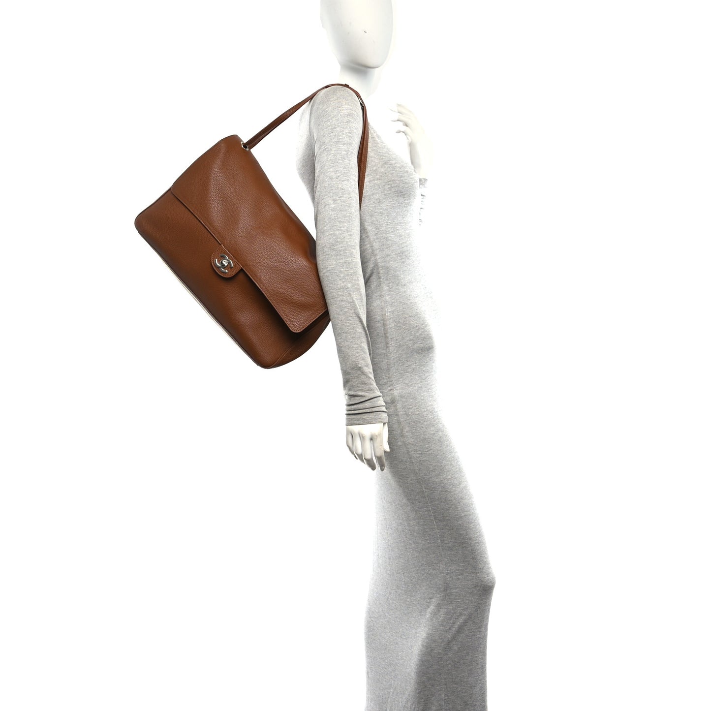 Grained Calfskin Souplissimo Maxi Flap Camel
