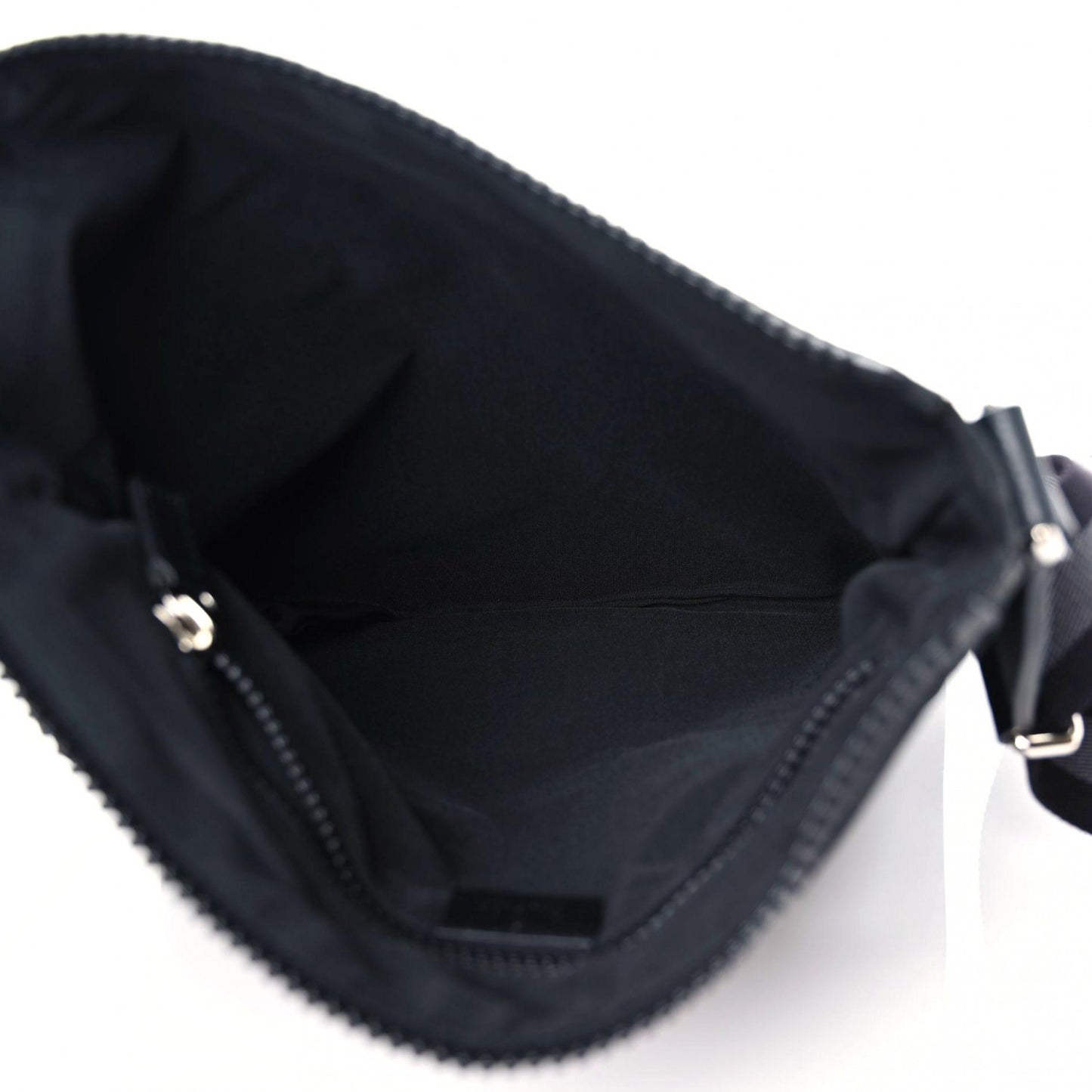 Nylon Monogram Medium Flat Messenger Bag Black