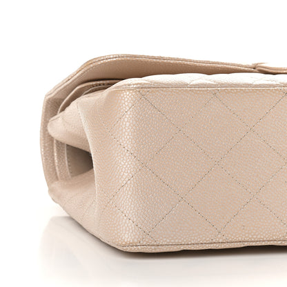 Chanel Pearly Caviar Quilted Jumbo Double Flap Light Beige 7 of 8