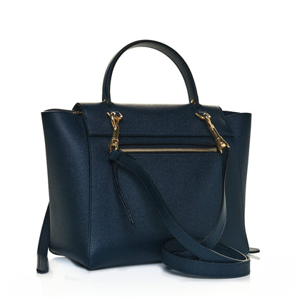 Celine Baby Grained Calfskin Micro Belt Bag Navy Blue 2 of 10