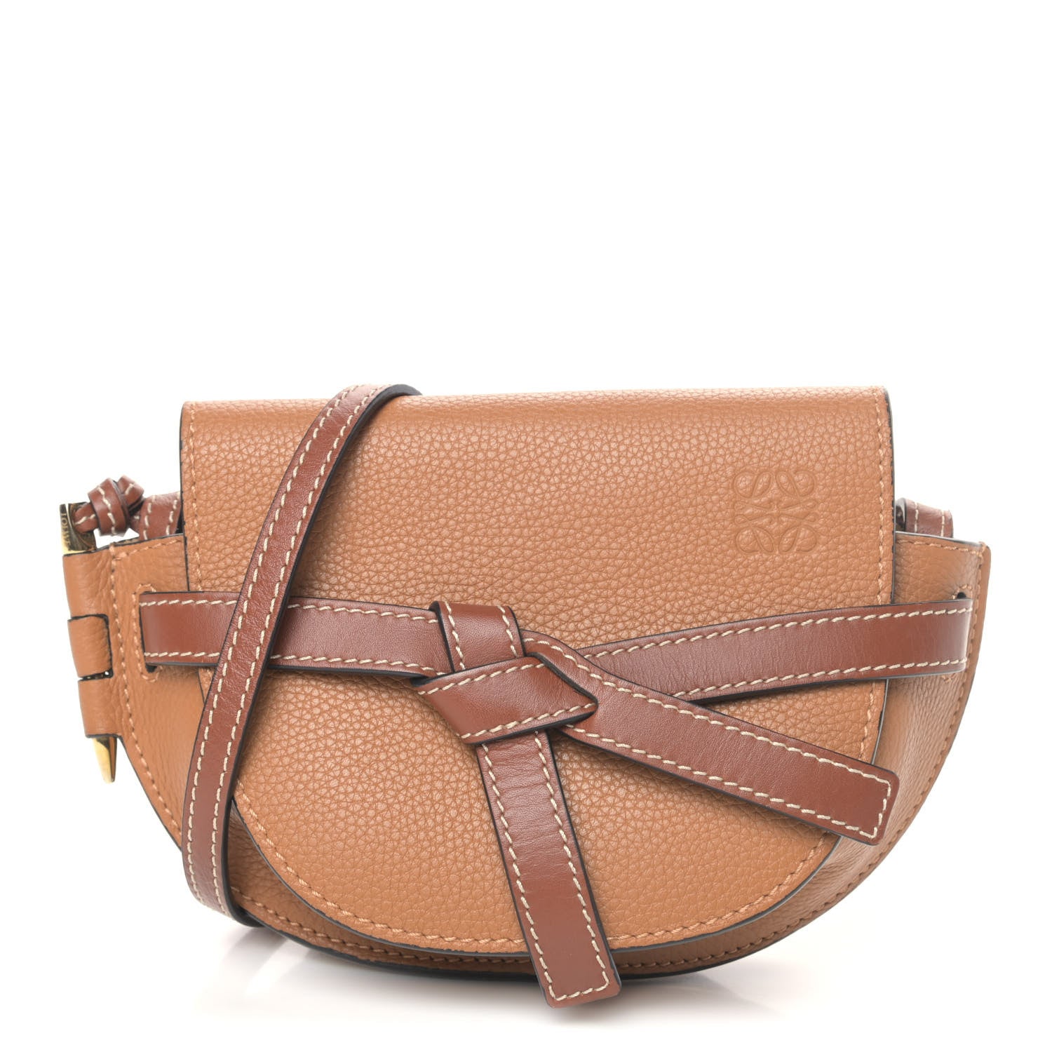Loewe Grained Calfskin Mini Gate Crossbody Bag Caramel Pecan 1 of 4
