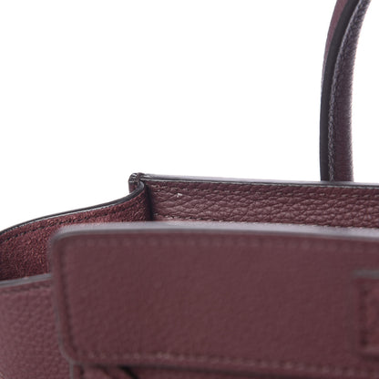 Celine Drummed Calfskin Nano Luggage Dark Wine 9 of 12