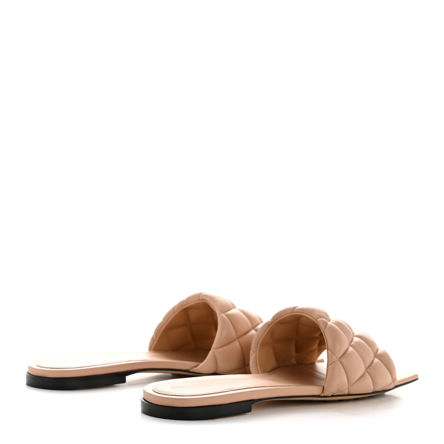Nappa Matelasse Padded Flat Sandals 38.5 Cipria