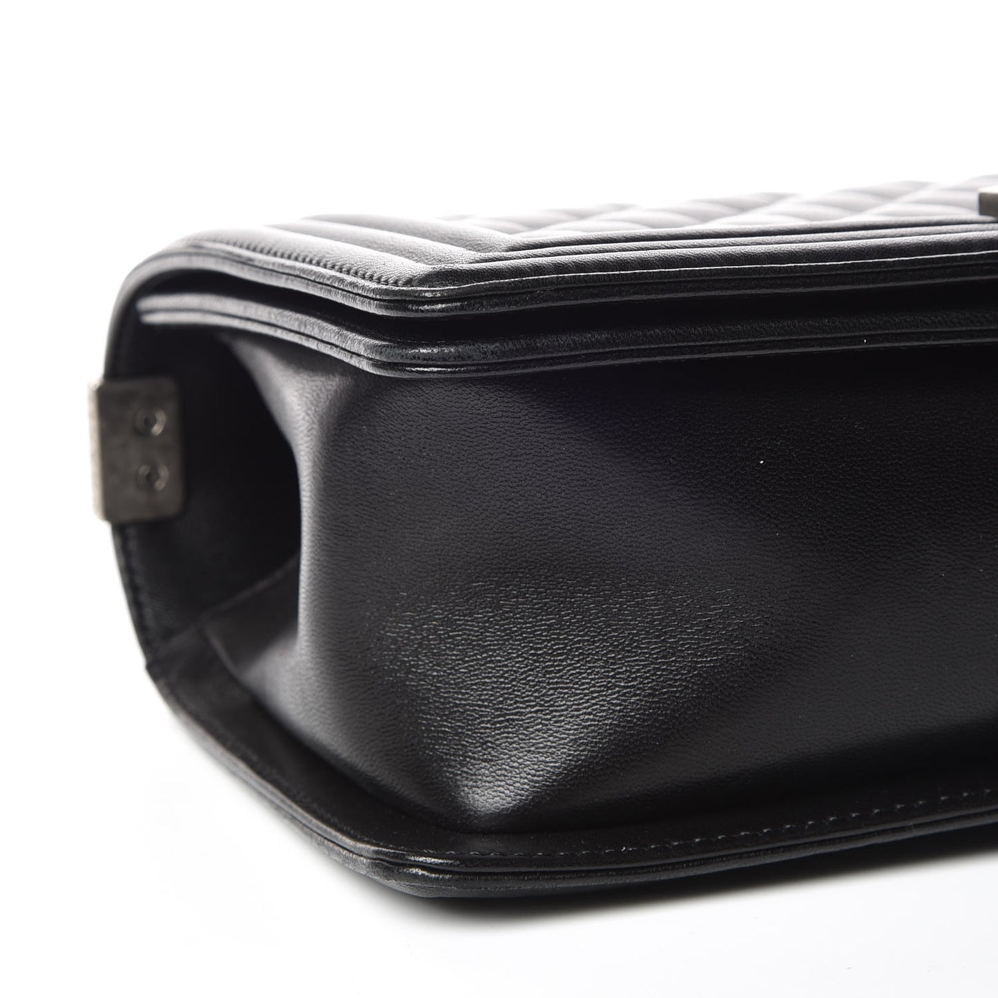 Lambskin Quilted Medium Boy Flap Black