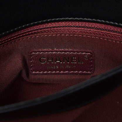 Chanel Lambskin Quilted Retro Label Clutch Black 6 of 7