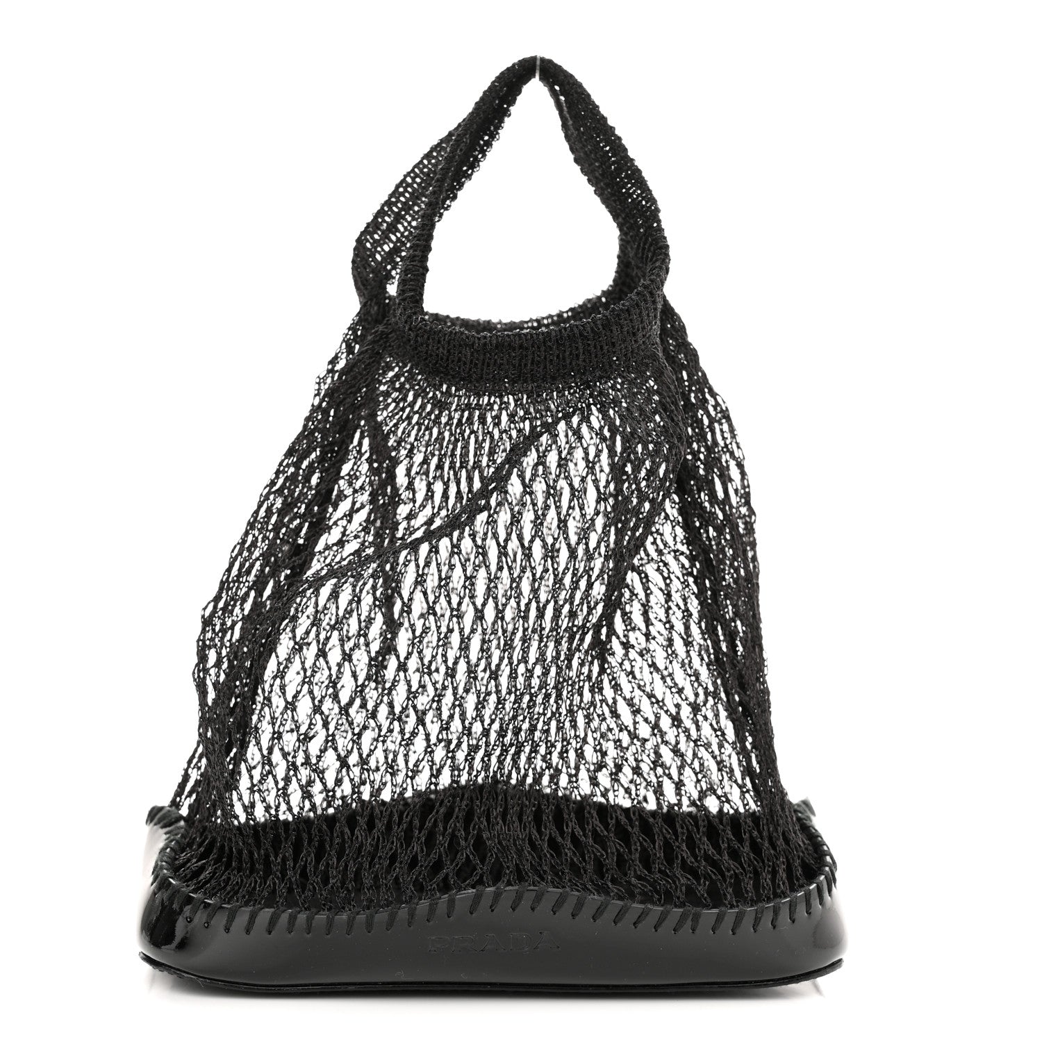 Prada Tessuto Mesh Patent Rete Bag Black 1 of 9