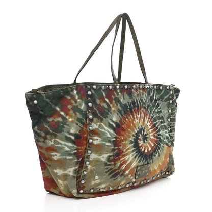 Valentino Garavani Canvas Tie Dye Beaded Rockstud Rolling Tote Bag Multicolor 2 of 9