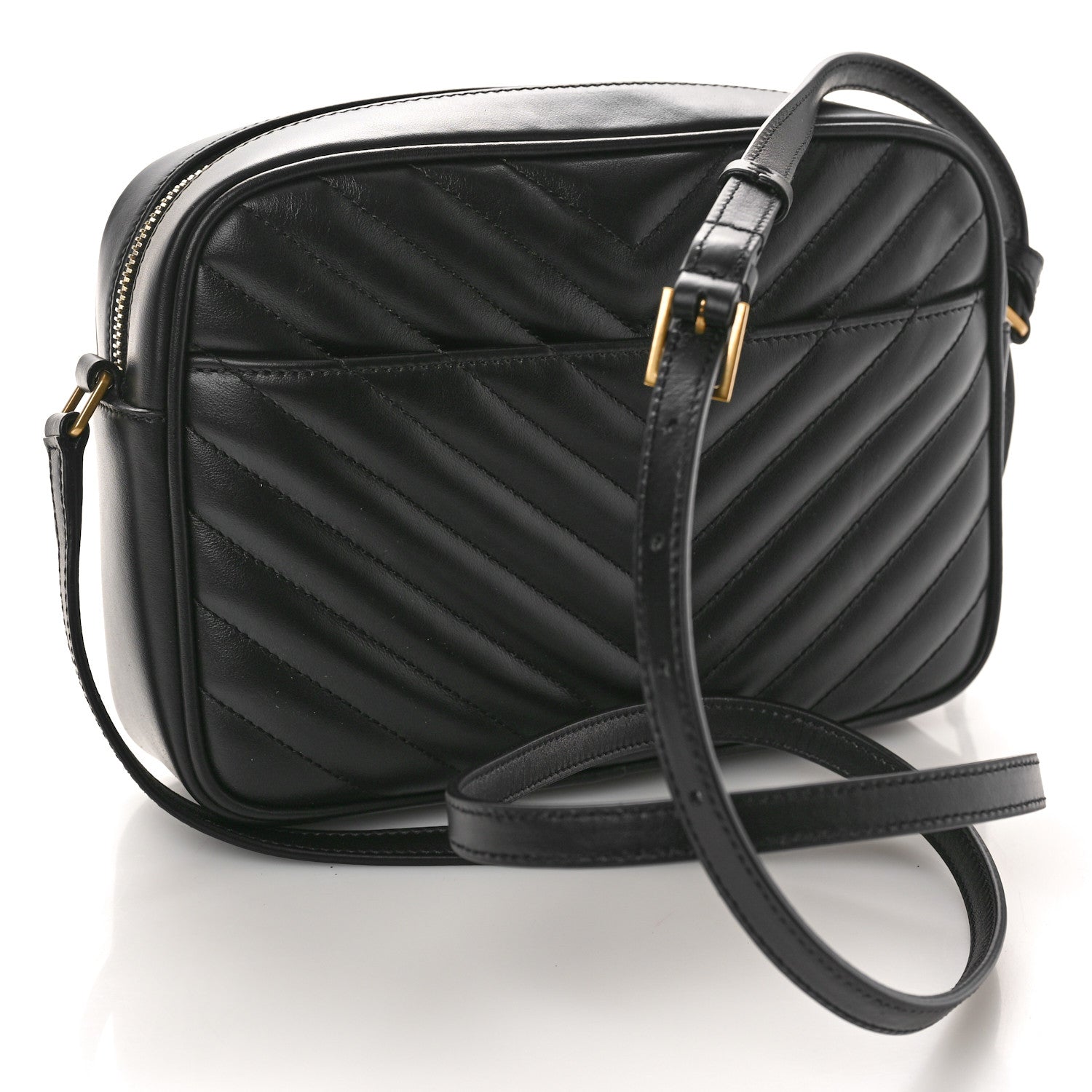 Saint Laurent Calfskin Matelasse Monogram Lou Camera Bag Black 3 of 10