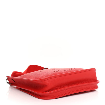 Hermes Taurillon Clemence Evelyne III PM Rouge De Coeur 7 of 21