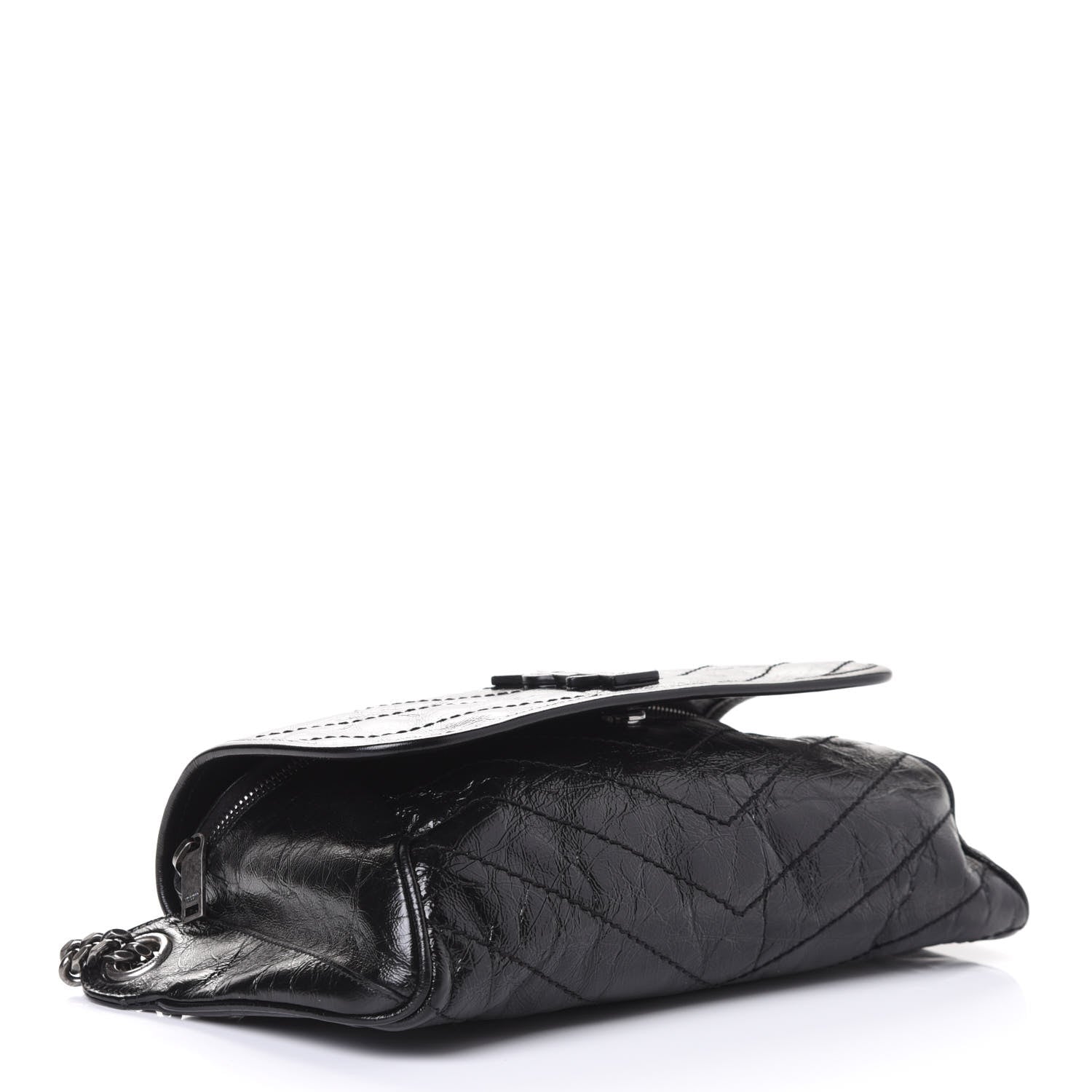 Saint Laurent Crinkled Calfskin Matelasse Monogram Niki Body Bag Black 3 of 4
