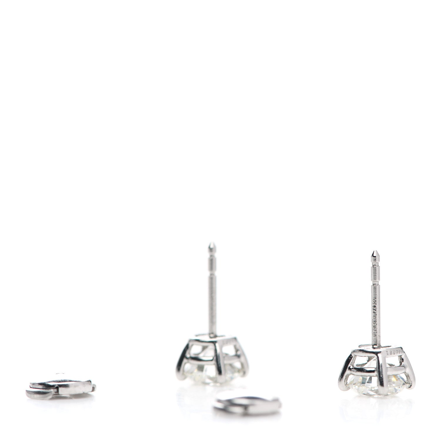 Tiffany Platinum Diamond 2.76ctw Solitaire Earrings 3 of 6