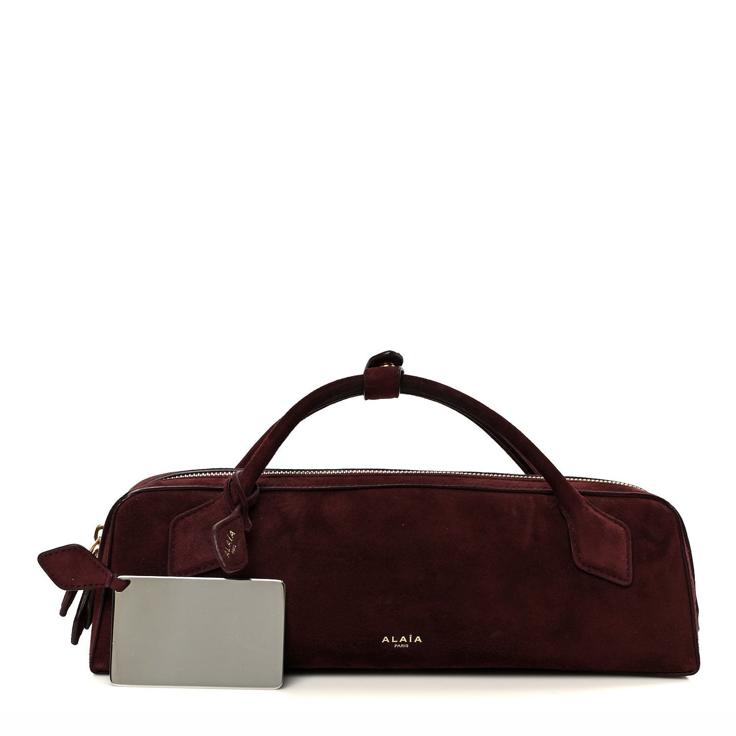 Suede Goatskin Teckel Clutch Rouge Grenat