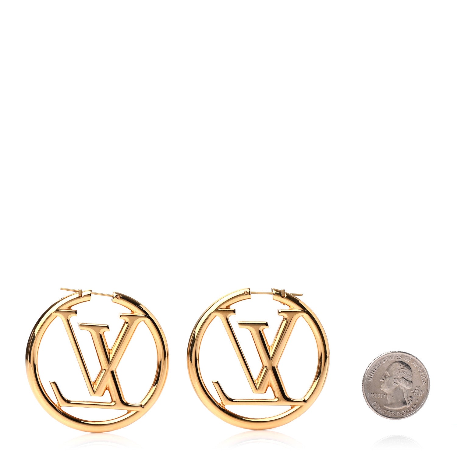 Louis Vuitton Metal Louise Hoop Earrings Gold 2 of 4