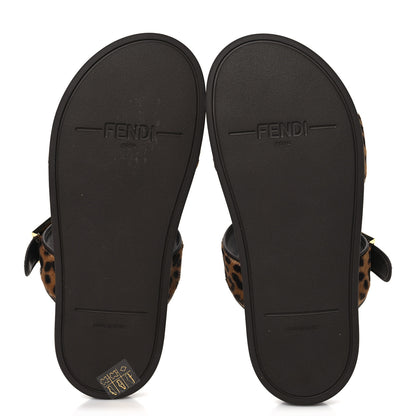 Fendi Calf Hair Leopard FF Fendi Feel Sandals 36.5 Brown 6 of 10