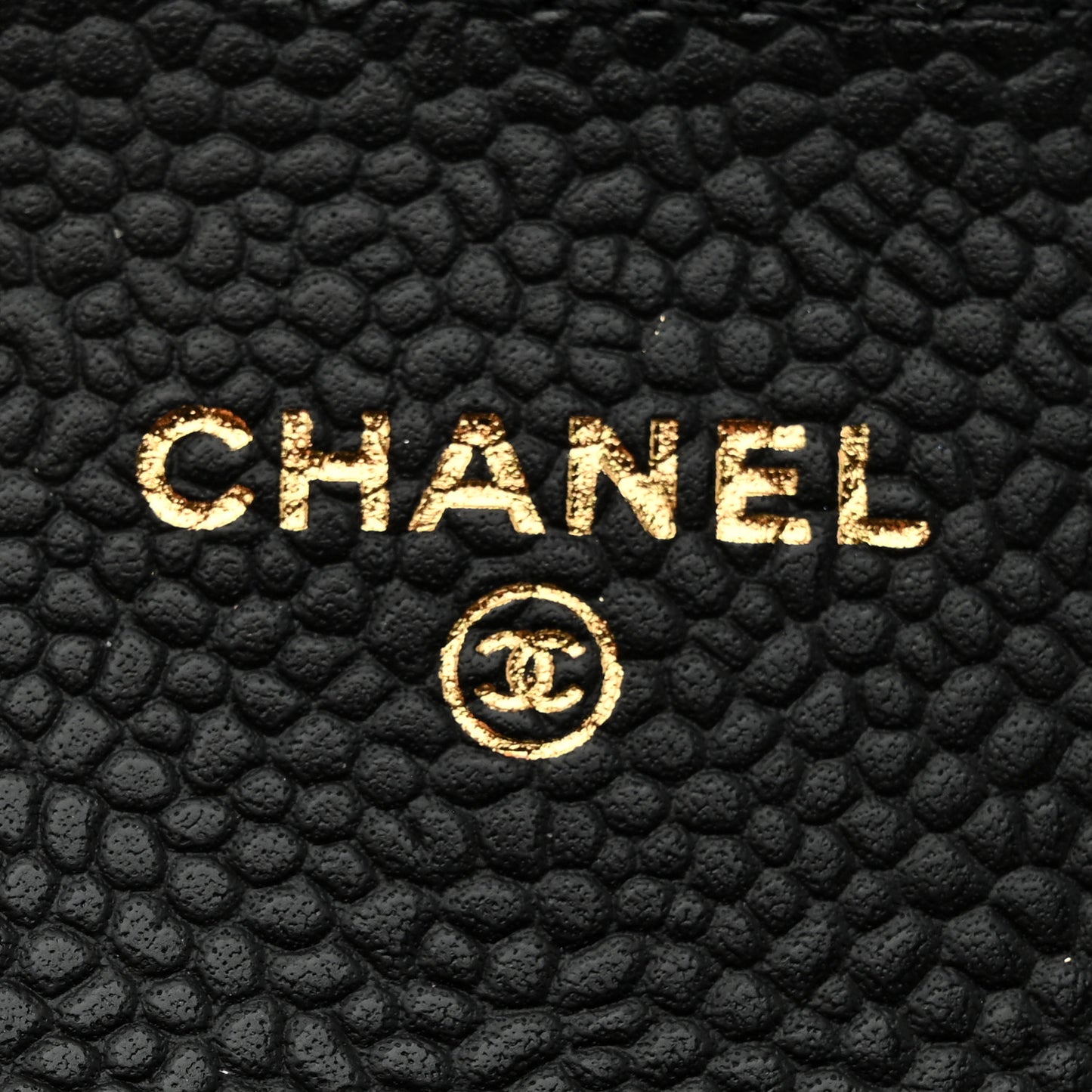 Caviar Quilted Flap Card Holder Wallet Black