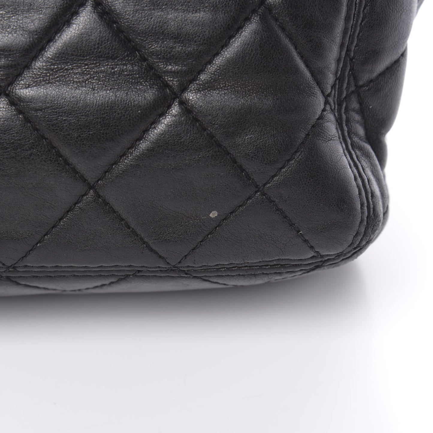 Lambskin Quilted Flap Shoulder Bag Black