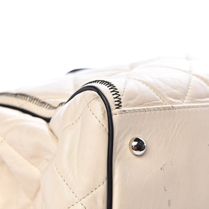 Chanel Lambskin Quilted East West Tote Ivory 11 of 18
