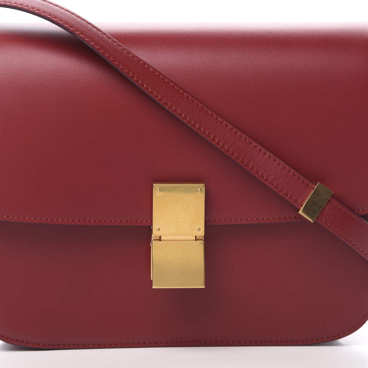 Box Calfskin Medium Classic Box Flap Bag Red