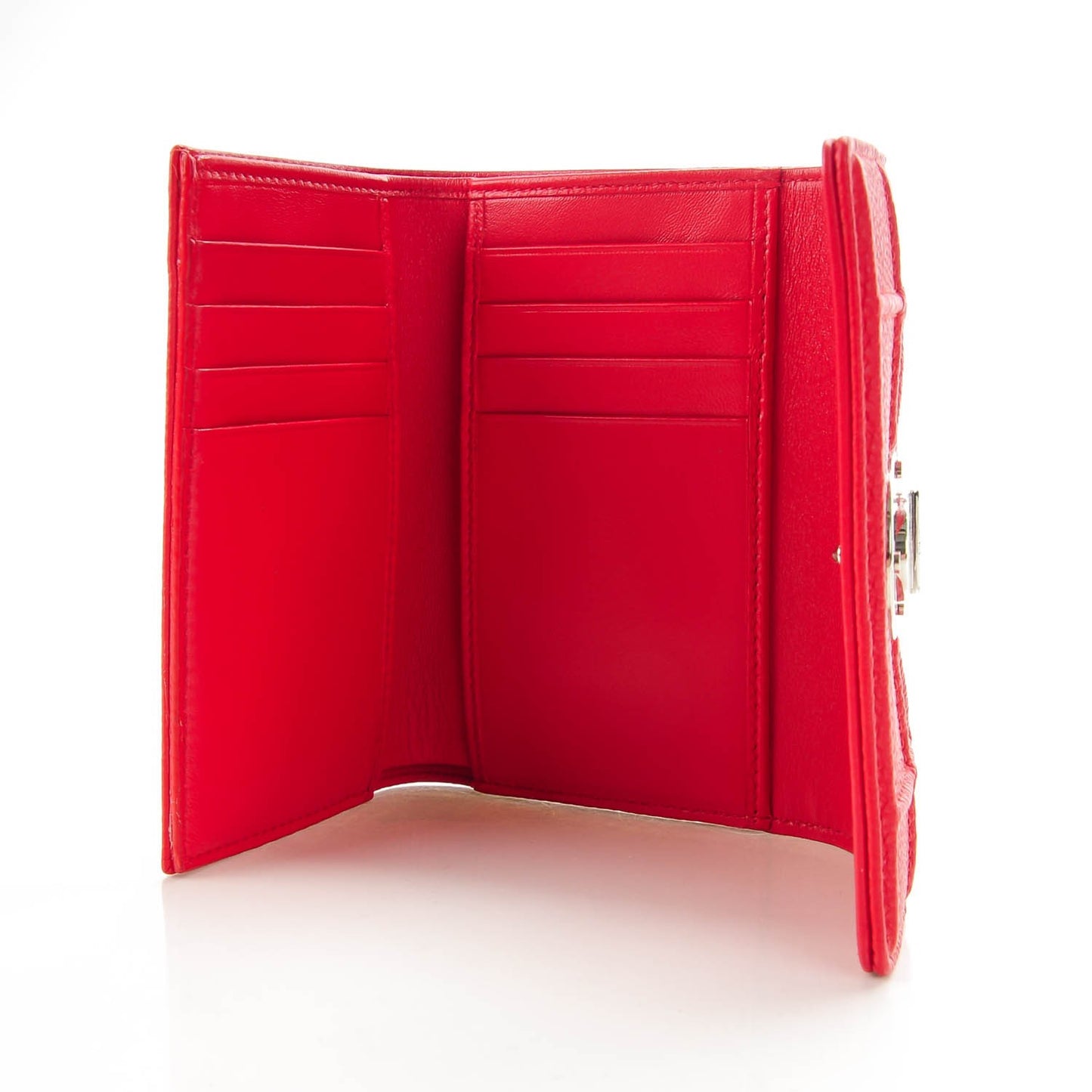 Grained Calfskin Cannage Diorama Elancee Wallet Red