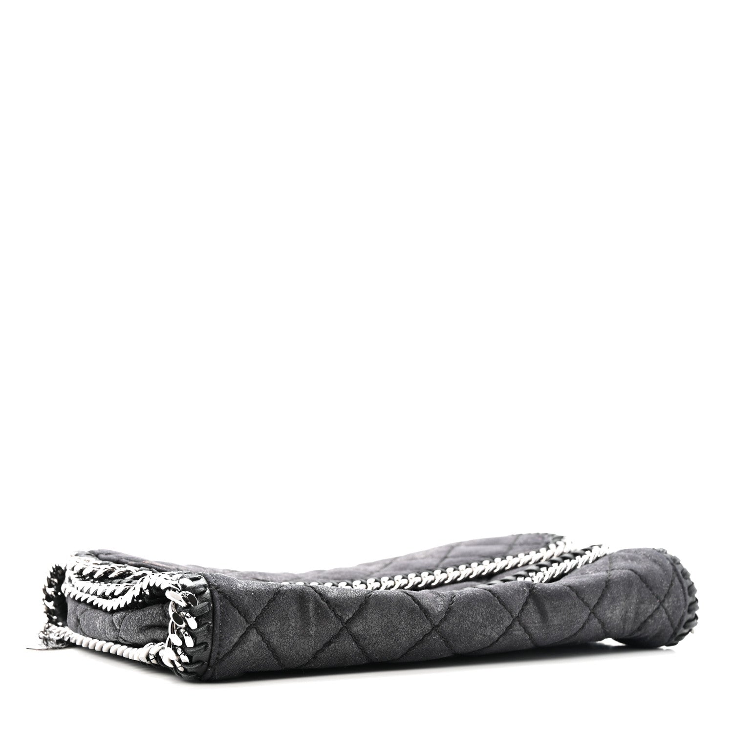 Stella McCartney Shaggy Deer Quilted Falabella Fold Over Clutch Black 4 of 12