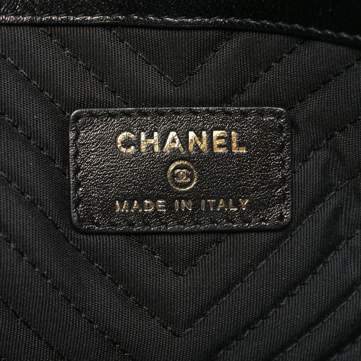 Calfskin Chevron Quilted Small Envelope Clutch Black