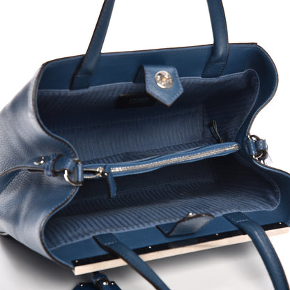Fendi Vitello Elite Petite 2Jours Tote Blue Cobalto 6 of 11