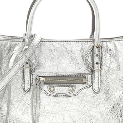 Balenciaga Metallic Calfskin Papier A6 Zip Around Tote Silver 8 of 11
