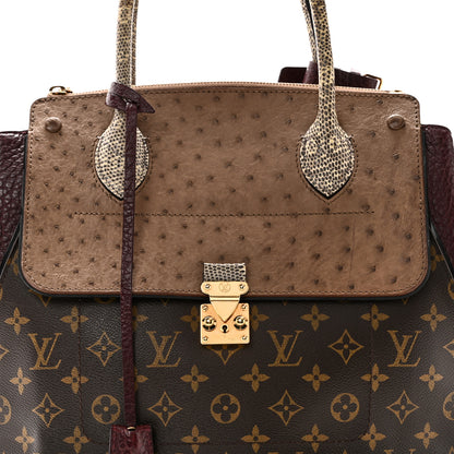 Louis Vuitton Ostrich Lizard Majestueux Tote MM Bordeaux 7 of 9
