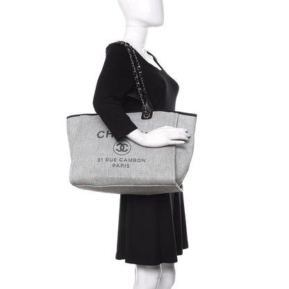 Chanel Canvas Medium Deauville Tote Grey 2 of 10