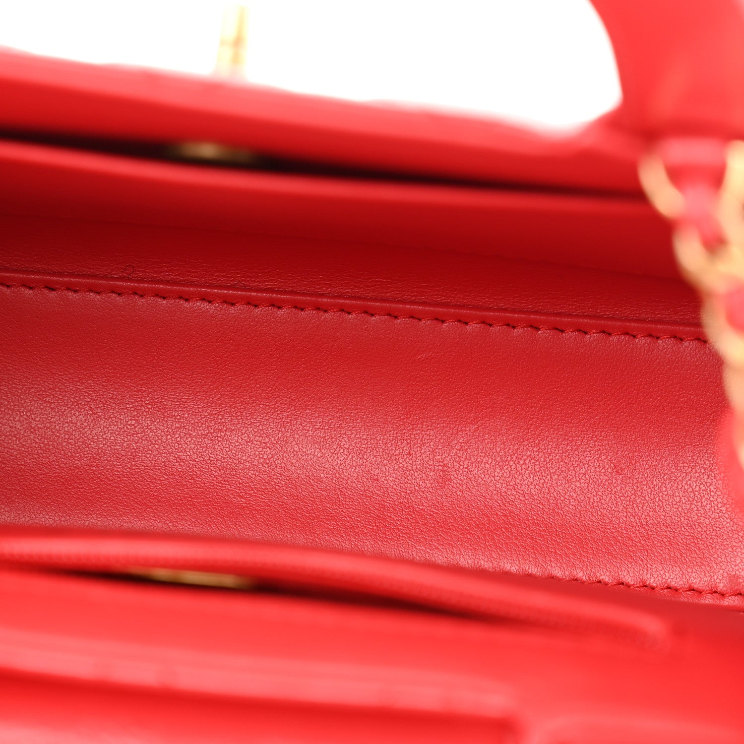 Chanel Shiny Aged Calfskin Quilted Nano Kelly Shopper Dark Red 5 of 14