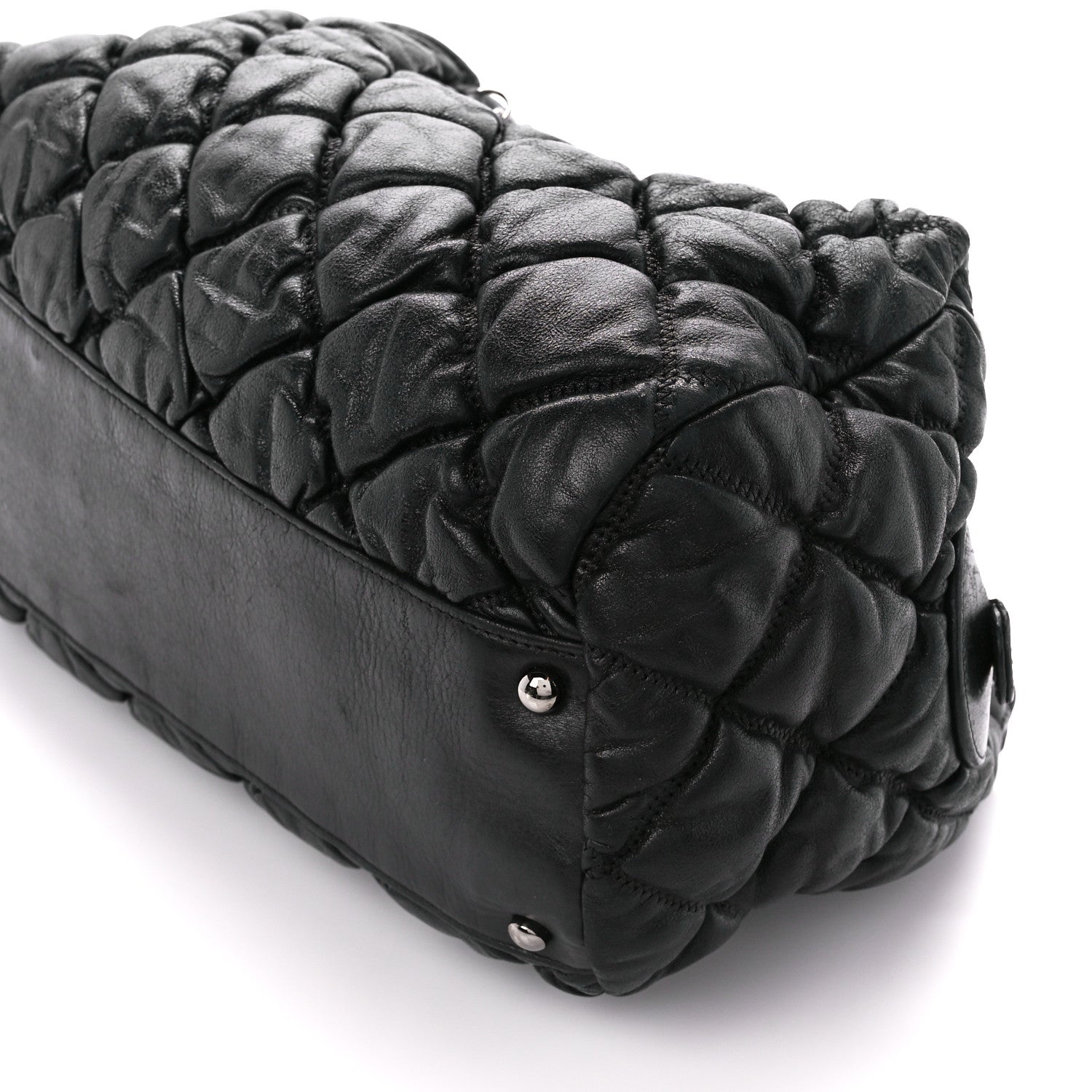 Chanel Calfskin Bubble Quilt Bowler Black 11 of 12
