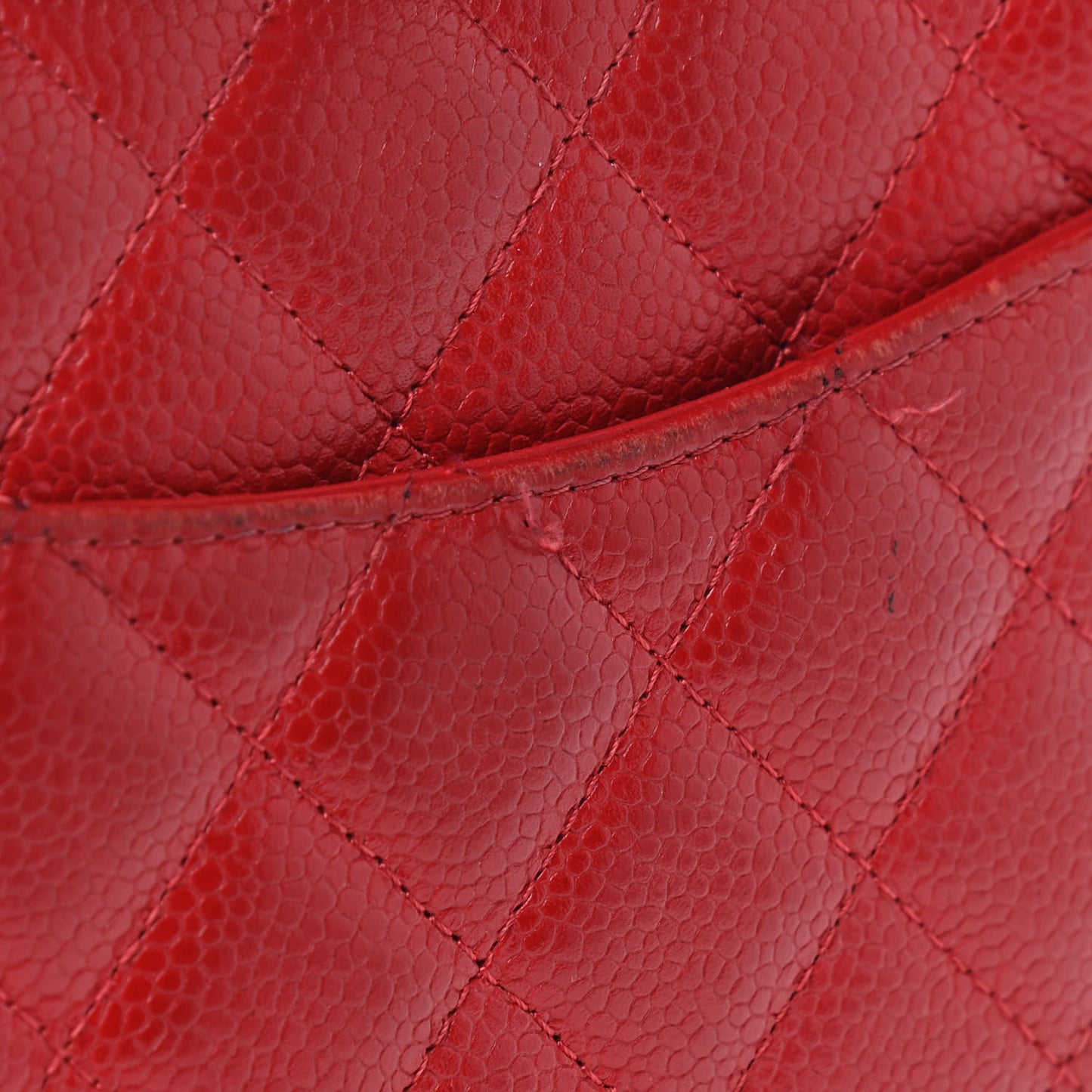 Caviar Quilted Mini Rectangular Flap Red