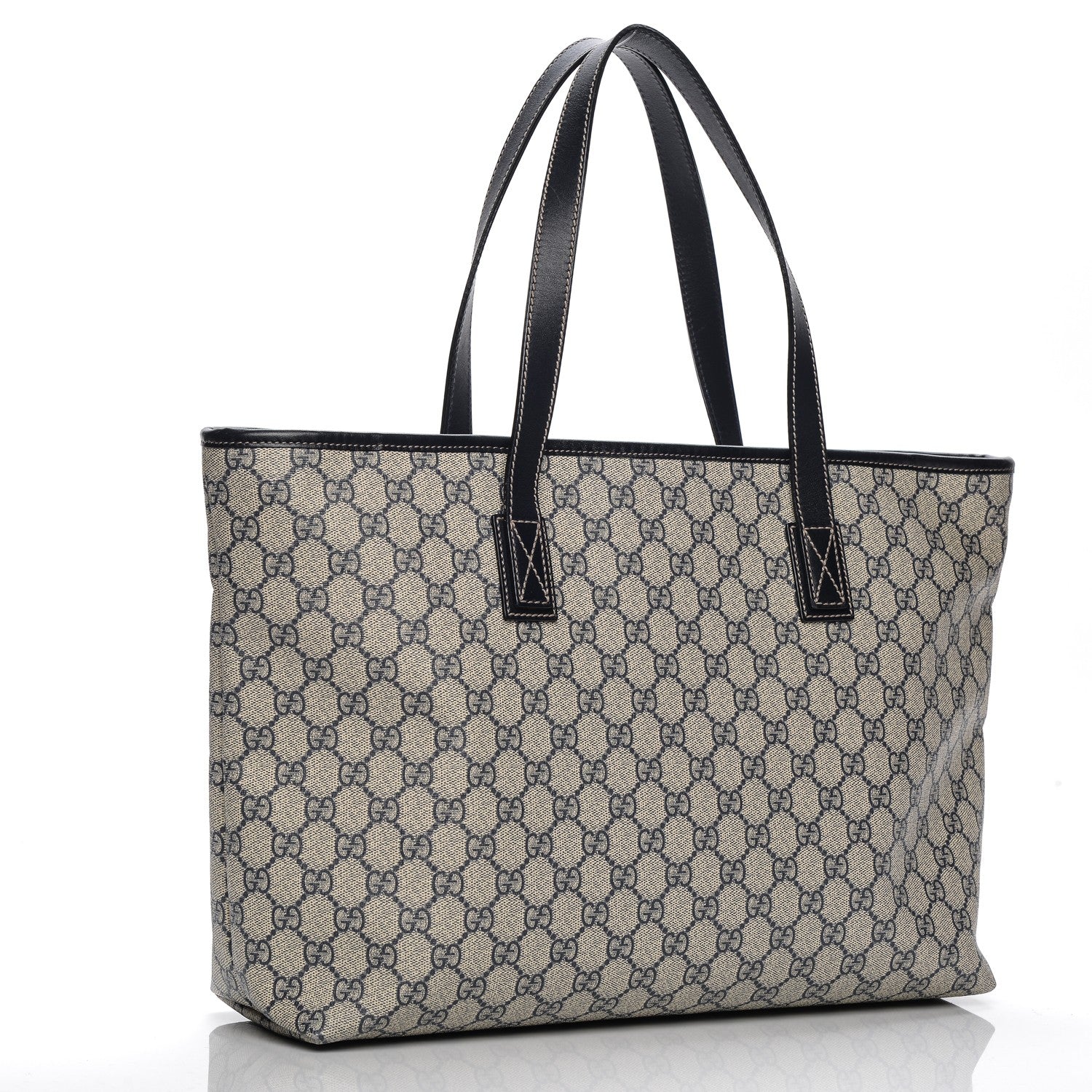 Gucci GG Supreme Monogram Medium Zippered Shopping Tote Navy 11 of 17
