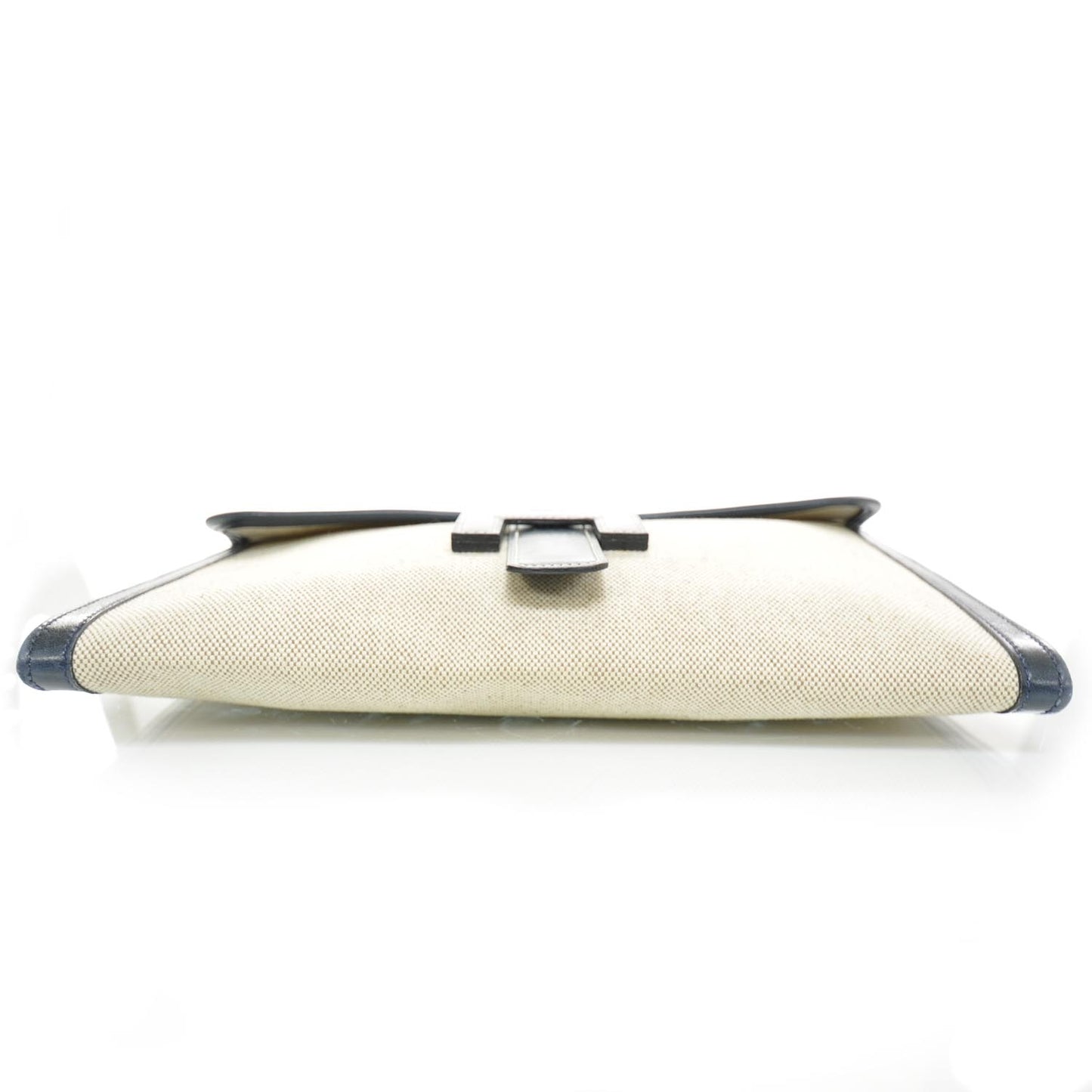 Toile Leather Jige PM Clutch Navy Bleu